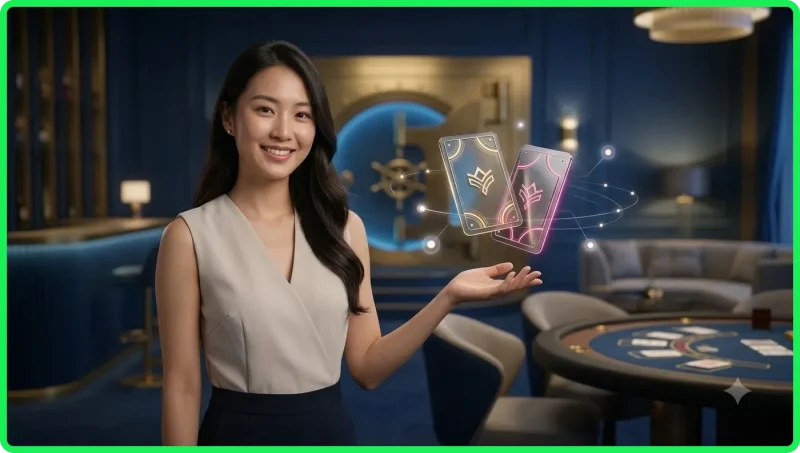 Minh họa người dùng phân vân lựa chọn nền tảng cá cược uy tín với giao diện holographic